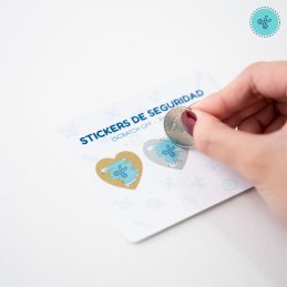STICKER SEGUR. CORAZON PLATEADO (RASPAITO), 300 UND, 1"