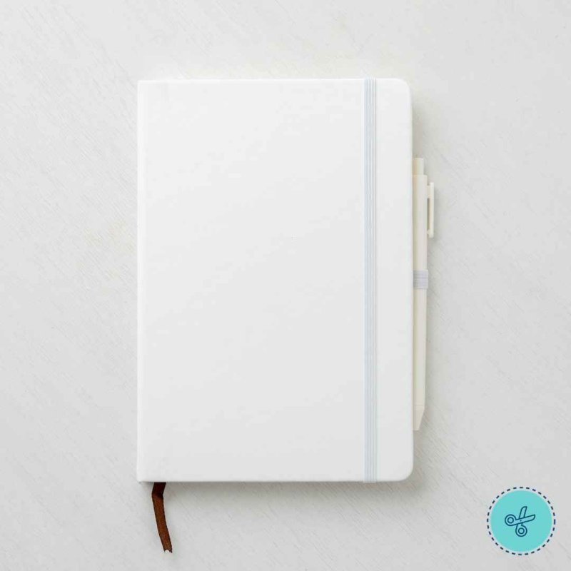 LIBRETA DE RAYAS BLANCO Y BOLIGRAFO 8.5" X 5.5"