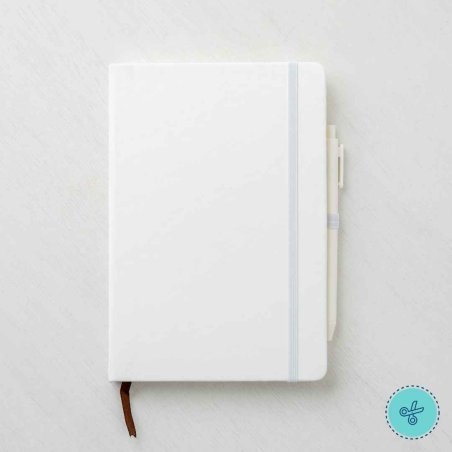 LIBRETA DE RAYAS BLANCO Y BOLIGRAFO 8.5" X 5.5"