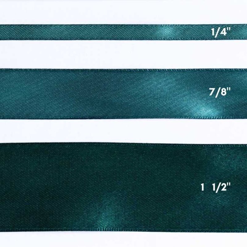 CINTA SATIN 1/4" VERDE ESMERALDA 50yd