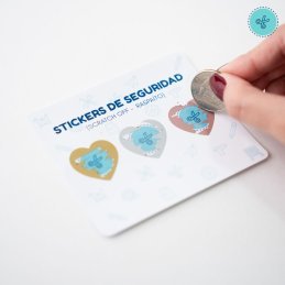 STICKER SEGUR. CORAZON ROSEGOLD (RASPAITO), 300 UND, 1"