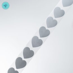 STICKER SEGUR. CORAZON PLATEADO (RASPAITO), 300 UND, 1"