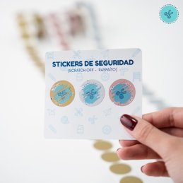 STICKER SEGUR. CIRCULO ROSEGOLD (RASPAITO), 300 UND, 1"