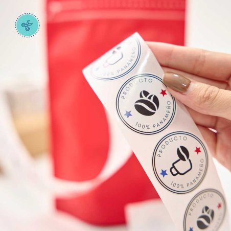 STICKERS CAFÉ 100% PANAMA, CR-4-PTY02, 500 UND, 1.5"