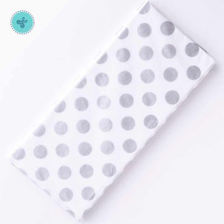 TISSUE BLANCO - BOLAS PLATEADAS, 10 pliegos, 20x26"