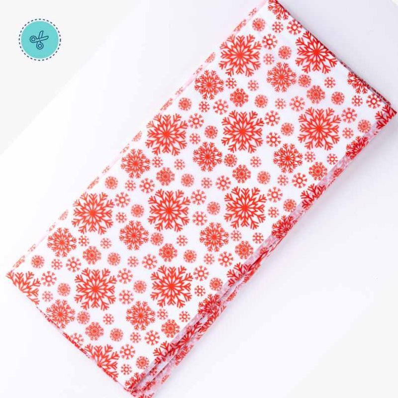 TISSUE COPOS ROJOS, 10 pliegos, 20x26"