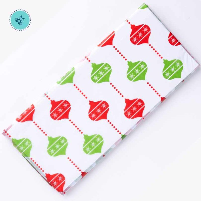 TISSUE ESFERAS ROJO Y VERDE, 10 pliegos, 20x26"