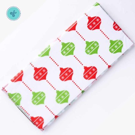 TISSUE ESFERAS ROJO Y VERDE, 10 pliegos, 20x26"