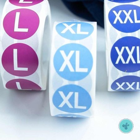 STICKERS TALLA XL, 500UND, 1"