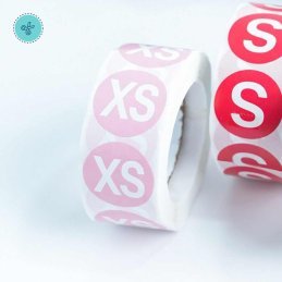 STICKERS TALLA XS, 500UND, 1"