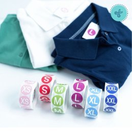 STICKERS TALLA XL, 500UND, 1"