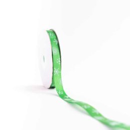 CINTA NAVIDAD SATIN 1CM VERDE-COPOS NIEVE 25yd   NAV 158