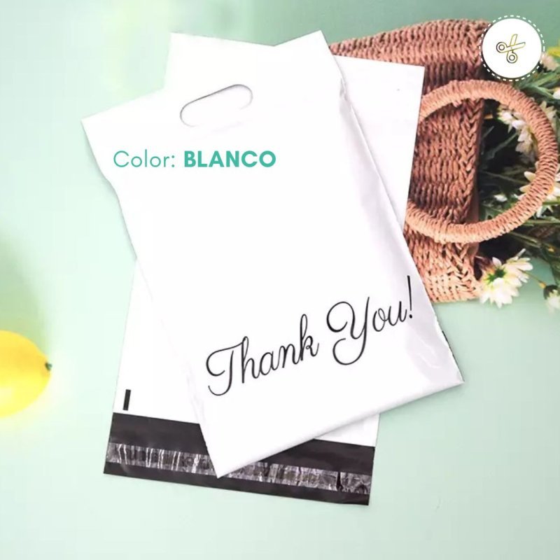 MAILER BAG CON ASA L BLANCO 12.5X15.5"- 32X40CM (50UND)