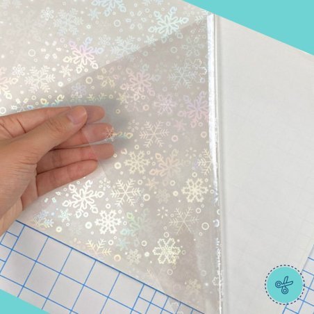 HOLOGRAFICO DE LAMINACION EN COPOS DE NIEVE 25" X 1 PIES