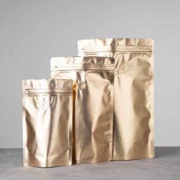 BOLSAS DE CAFE STAND UP 1kg DORADAS (50und)