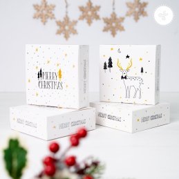 CAJA NAVIDAD CUADRADA RENO, PB006 14x14x5cm (6UND)