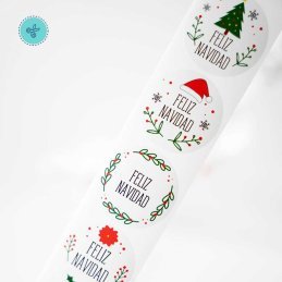STICKERS FELIZ NAVIDAD 2023, CR-4-NV001, 500 UND, 1.5"