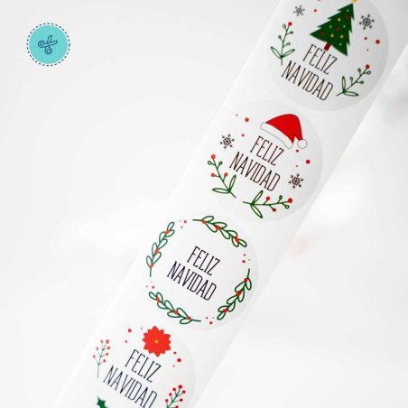 STICKERS FELIZ NAVIDAD 2023, CR-4-NV001, 500 UND, 1.5"