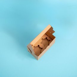 CAJAS DE 2 CUPCAKES KRAFT 6.3 X 2.9 X 3.5" (12UND)