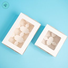CAJAS DE 4 CUPCAKES BLANCO 6.3 X 6.3 X 3 (12 UND)