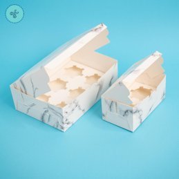 CAJAS DE 2 CUPCAKES MARMOL 6.3 X 2.9 X 3.5" (12UND)