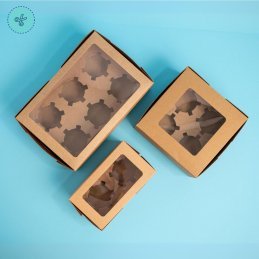 CAJAS DE 2 CUPCAKES KRAFT 6.3 X 2.9 X 3.5" (12UND)