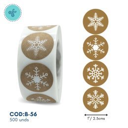 STICKERS KRAFT COPOS, B-56, 500 UND, 1"