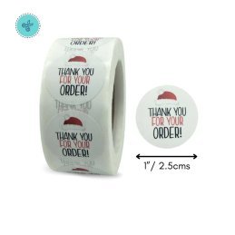 STICKERS SANTA THANK YOU, A-91, 500 UND, 1"
