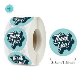 STICKERS AZUL-CELESTE, THANK YOU, A-241-38, 500 UND, 1.5"
