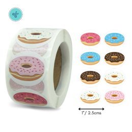 STICKERS DONUTS, A-100, 500 UND, 1"