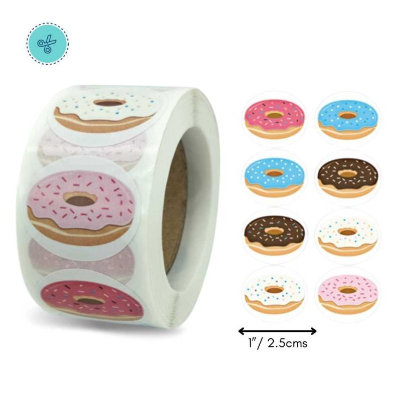 STICKERS DONUTS, A-100, 500 UND, 1"