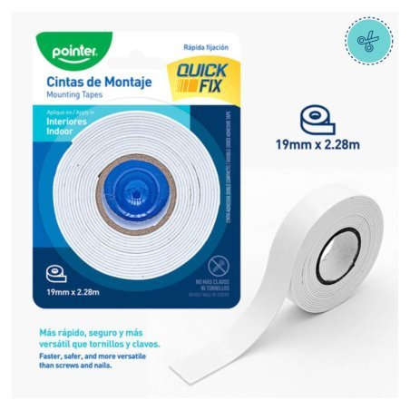 TAPE DOBLE CONTACTO FOAM 19mm x 2.28m, POINTER