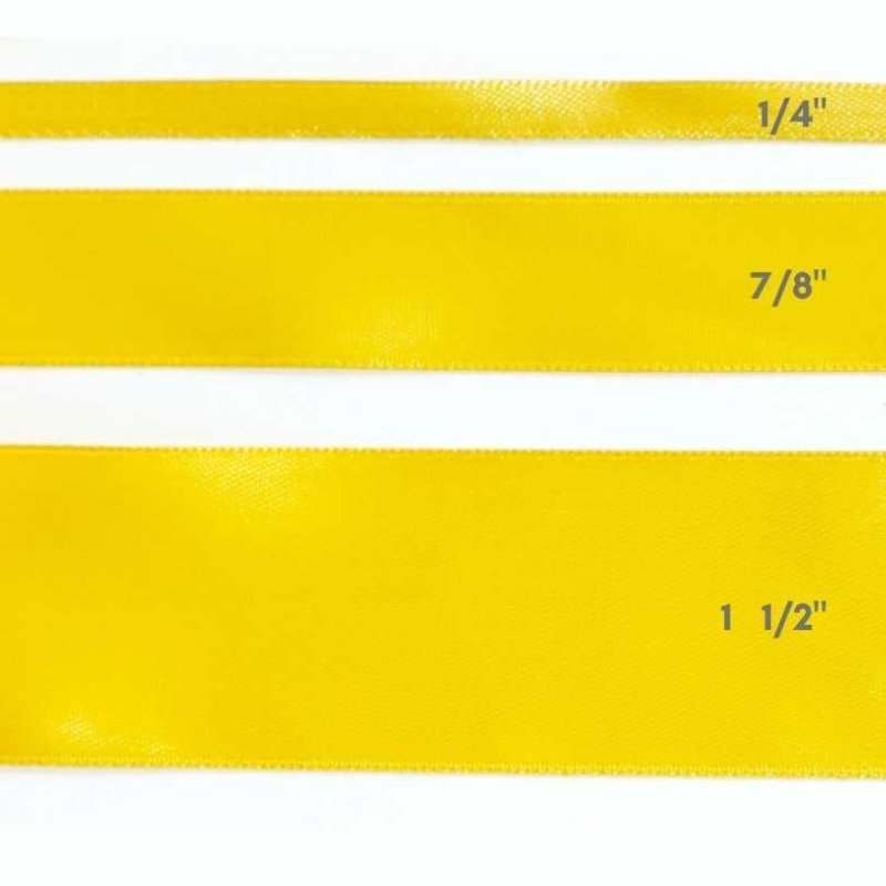 CINTA SATIN 1/4" AMARILLO SOL 50yd