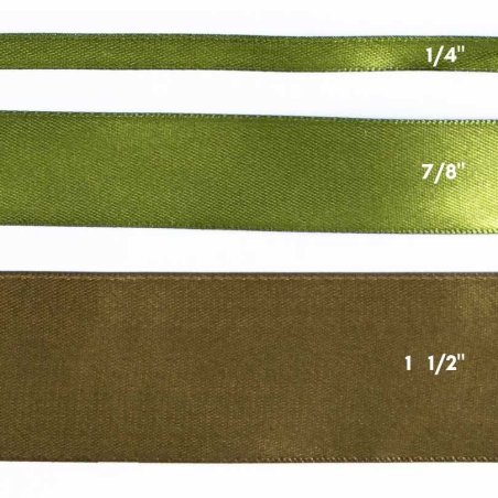 CINTA SATIN 1/4" VERDE OLIVA 50yd