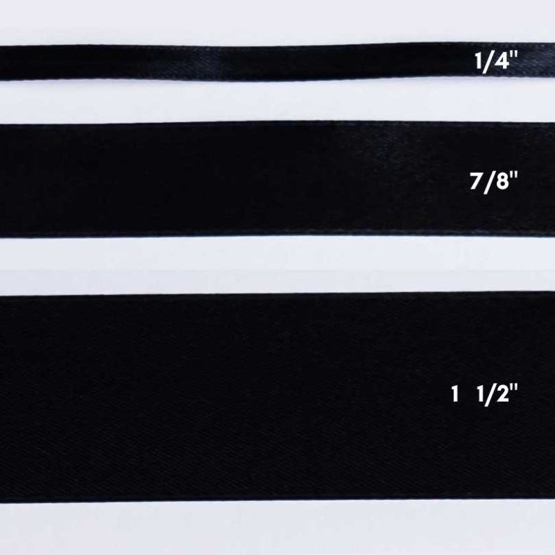 CINTA SATIN 7/8" NEGRO  25yd