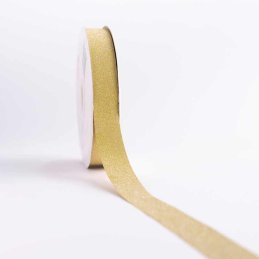 CINTA PAPEL ESCARCHADA DORADA 19mm (3/4") 50yd