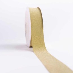 CINTA PAPEL ESCARCHADA DORADA 32mm (1 1/4") 50yd