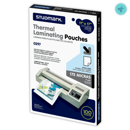 LAMINAS PARA PLASTIFICAR CALIENTE 175MIC 11.5"X17.5"-100 UND