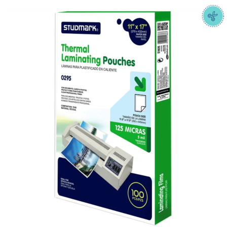 LAMINAS PARA PLASTIFICAR CALIENTE 125MIC 11.5"X17.5" -100UND