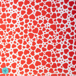 VINIL CORAZONES ROJO 12" X 12"