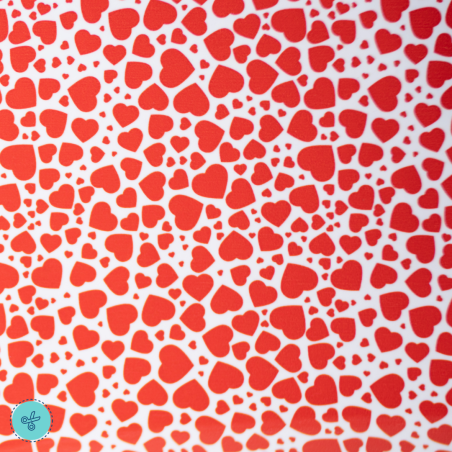 VINIL CORAZONES ROJO 12" X 12"
