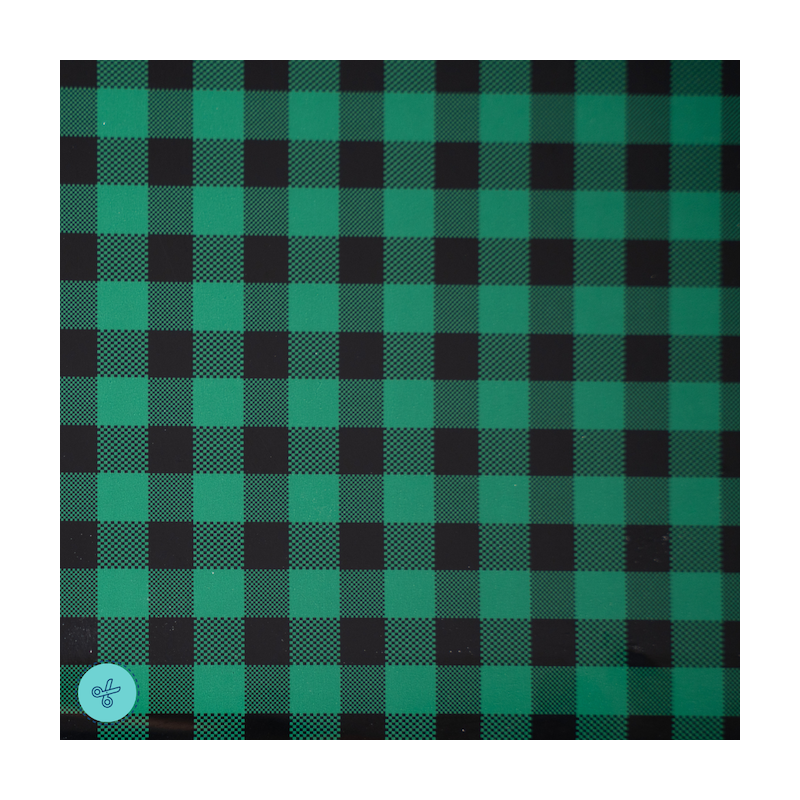 VINIL TEXTIL CUADROS VERDE   12"X20"
