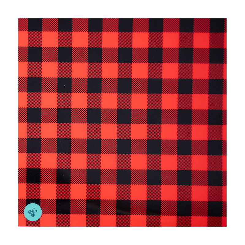VINIL TEXTIL CUADROS ROJO   12"X20"