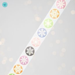STICKERS NAVIDAD 1" COPOS COLORES DORADO, H-13, 500UND