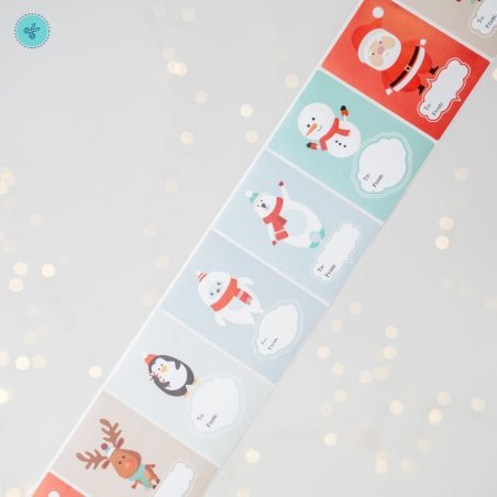 STICKERS NAVIDAD 3X2" OBSEQUIO TO FROM, A-388, 250UND