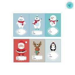 STICKERS NAVIDAD 3X2" OBSEQUIO TO FROM, A-388, 250UND