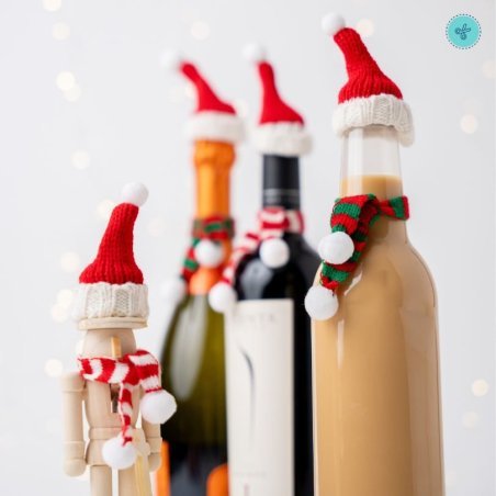 MINI GORROS Y BUFANDAS DE NAVIDAD - SET DE 24 PZAS