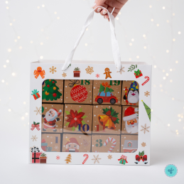 CALENDARIO DE ADVIENTO KRAFT CON ESTUCHE 7X7X7CM (24UND)