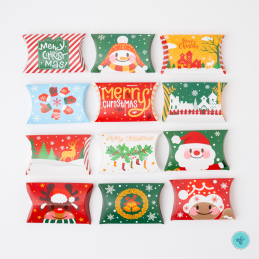 PILLOW BOX NAVIDAD 12X7.2X2.5CM - 12UND