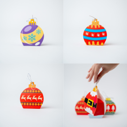 CAJITAS ADORNOS DE NAVIDAD 7X5X11CM (12UND) ESFERAS
